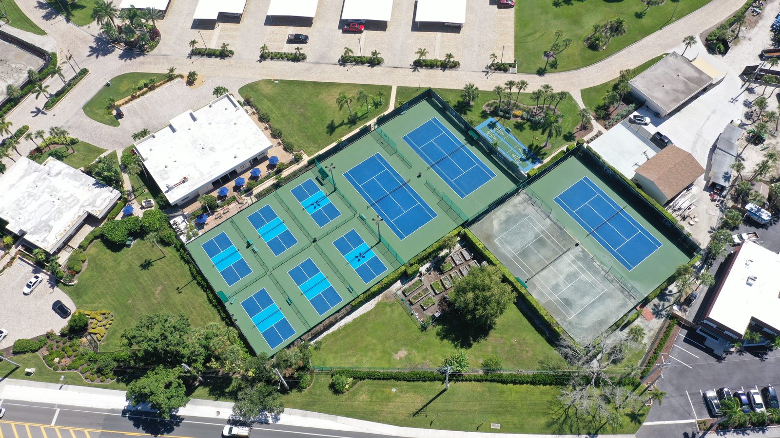 Tennis and pickleball courts on the Gulf & Bay Club grounds